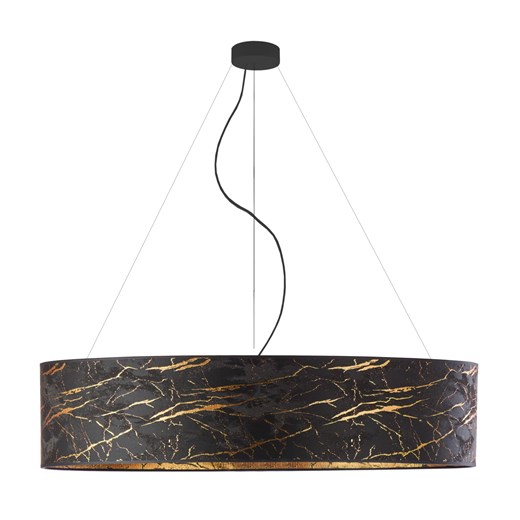 Regulowana lampa wisząca z abażurem PORTO MARMUR fi - 100 cm - kolor czarny ze sklepu Lysne w kategorii Lampy wiszące - zdjęcie 181844735