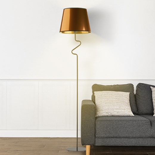 Miedziana lampa stojąca w stylu industrialnym FOGO MIRROR ze sklepu Lysne w kategorii Lampy podłogowe - zdjęcie 181847197