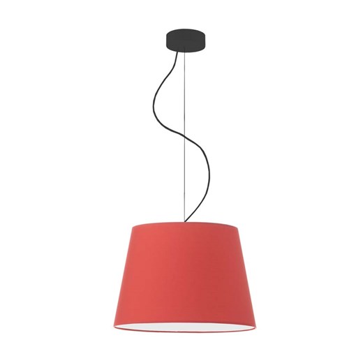 Designerska lampa wisząca z czerwonym, tkaninowym abażurem TUNIS - kolor czerwony ze sklepu Lysne w kategorii Lampy wiszące - zdjęcie 181849189