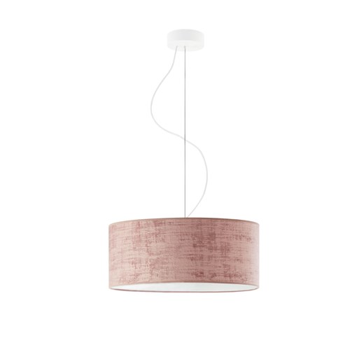 Lampa wisząca z regulowanym przewodem HAJFA VELUR fi - 40 cm - kolor różowy ze sklepu Lysne w kategorii Lampy wiszące - zdjęcie 181850296
