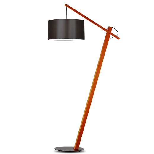 Brązowa lampa podłogowa drewniana TORINO ze sklepu Lysne w kategorii Lampy podłogowe - zdjęcie 181850997