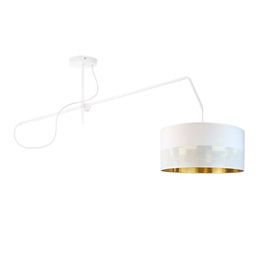 Biała lampa sufitowa na wysięgniku ruchomym RIO GLAM w stylu glamour ze sklepu Lysne w kategorii Lampy sufitowe - zdjęcie 181851165