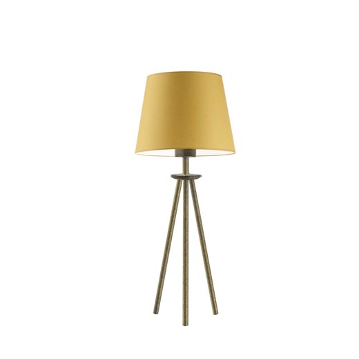 Złoto-musztardowa lampka nocna do sypialni na trójnogu BERGEN ze sklepu Lysne w kategorii Lampy stołowe - zdjęcie 181851206