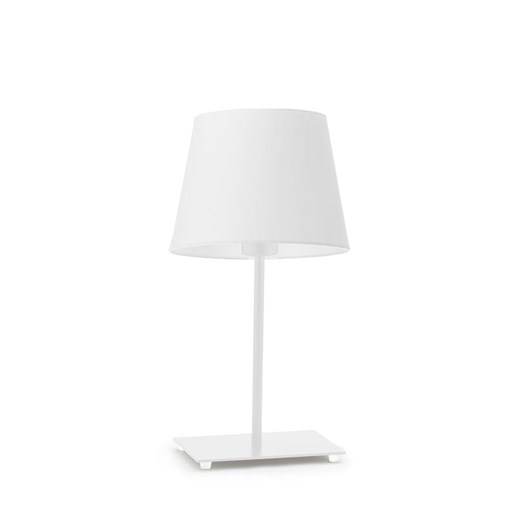 Biała lampka stołowa nocna biurkowa z abażurem GENUA do salonu ze sklepu Lysne w kategorii Lampy dziecięce - zdjęcie 181851357