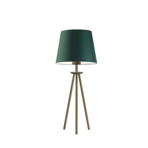 Lampka na stolik nocny na 3 nogach w stylu urban jungle BERGEN z kloszem w kolorze zieleni butelkowej ze sklepu Lysne w kategorii Lampy stołowe - zdjęcie 181851378