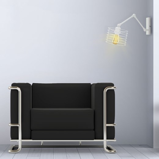 Biała lampka ścienna z regulowanym ramieniem ENNA LOFT ze sklepu Lysne w kategorii Lampy ścienne - zdjęcie 181851439