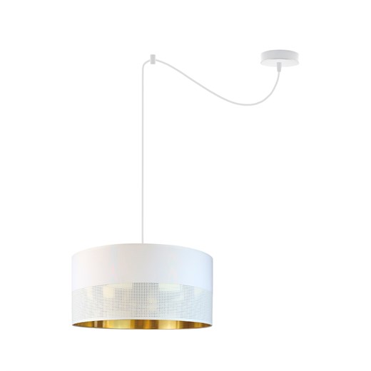 Biała lampa wisząca pająk glamour WAIKIKI W1 GLAM z abażurem ze złotym wnętrzem ze sklepu Lysne w kategorii Lampy wiszące - zdjęcie 181852359