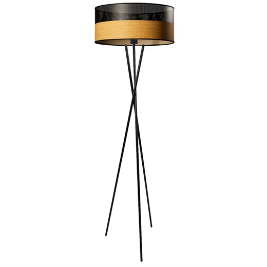 Czarna lampa stojąca na trójnogu PARYŻ DUAL z designerskim abażurem ze sklepu Lysne w kategorii Lampy podłogowe - zdjęcie 181852798