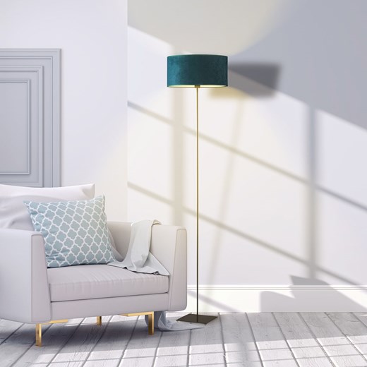 Czarna lampa podłogowa do salonu LED MEKSYK VELUR ze sklepu Lysne w kategorii Lampy podłogowe - zdjęcie 181853687