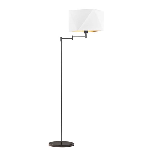 Czarna lampa podłogowa z czarnym abażurem SANTIAGO GOLD ze sklepu Lysne w kategorii Lampy podłogowe - zdjęcie 181854138