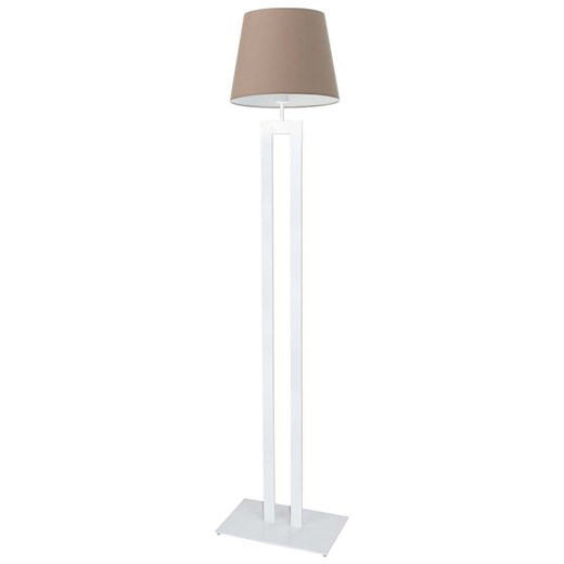 Biała lampa stojąca z beżowym abażurem do salonu VEGAS ze sklepu Lysne w kategorii Lampy podłogowe - zdjęcie 181854987