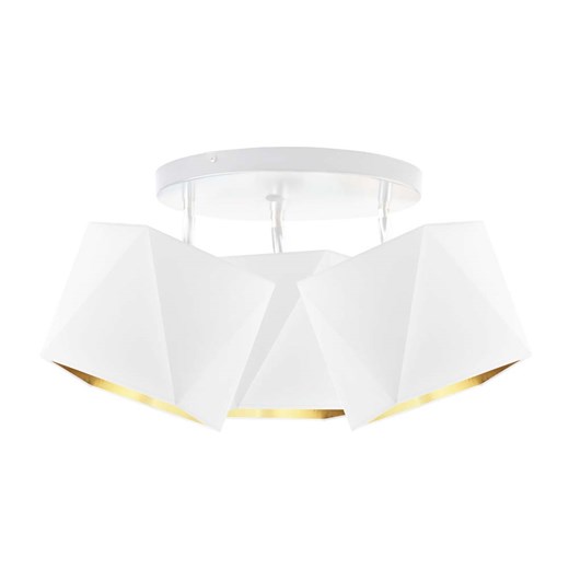 Biała 3 płomienna lampa sufitowa do salonu MINORKA GOLD z regulowanymi kloszami ze sklepu Lysne w kategorii Lampy sufitowe - zdjęcie 181855128
