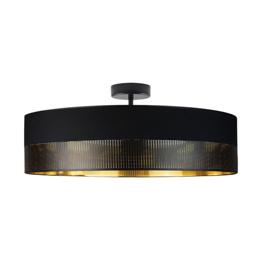Lampa sufitowa do jadalni WENECJA GLAM fi - 60 cm kolor czarny ze złotym wnętrzem z czarnym ażurem ze sklepu Lysne w kategorii Lampy sufitowe - zdjęcie 181856405