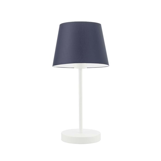 Biała lampka nocna stołowa z granatowym abażurem SIENA ze sklepu Lysne w kategorii Lampy stołowe - zdjęcie 181856676