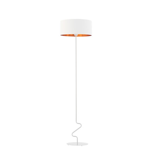 Biała lampa podłogowa z abażurem ze złotym środkiem JERSEY GOLD ze sklepu Lysne w kategorii Lampy podłogowe - zdjęcie 181856906