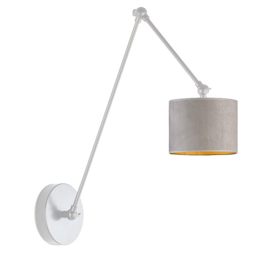Skandynawska lampa ścienna na wysięgniku ruchomym TESNUS VELUR w kolorze srebrnym ze sklepu Lysne w kategorii Lampy ścienne - zdjęcie 181858148