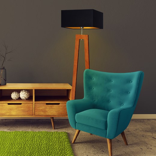 Designerska lampa podłogowa z abażurem JAWA GOLD ze sklepu Lysne w kategorii Lampy podłogowe - zdjęcie 181858377