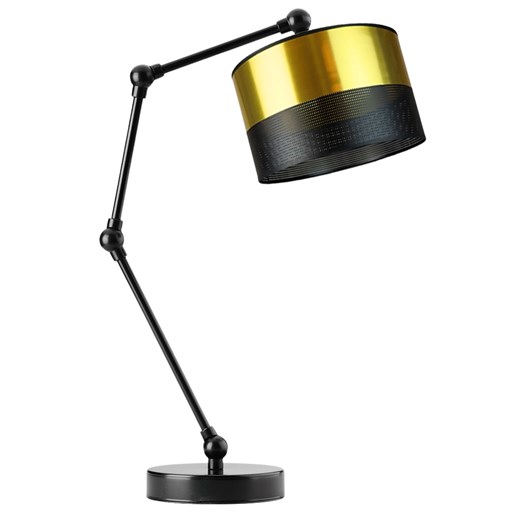 Czarno-złota lampka nocna do sypialni w stylu glamour ASMARA GLAM z regulowanym kątem padania światła ze sklepu Lysne w kategorii Lampy stołowe - zdjęcie 181859468