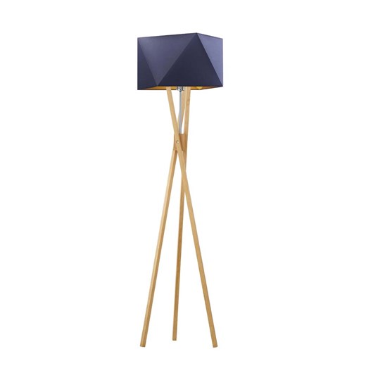 Elegancka lampa podłogowa z drewna na 3 nogach TULUZA GOLD ze sklepu Lysne w kategorii Lampy podłogowe - zdjęcie 181860325