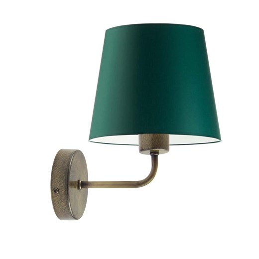 Elegancki kinkiet do salonu RIMINI w stylu urban jungle z abażurem zieleń butelkowa ze sklepu Lysne w kategorii Lampy ścienne - zdjęcie 181860366