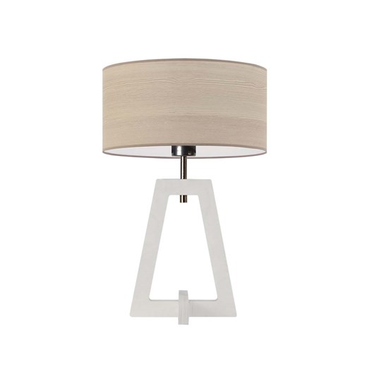 Biała lampka nocna z fornirowym kloszem CLIO ECO ze sklepu Lysne w kategorii Lampy stołowe - zdjęcie 181863475
