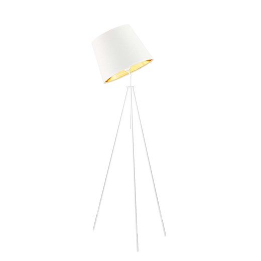 Biała lampa stojąca z abażurem ze złotym wnętrzem OSLO GOLD ze sklepu Lysne w kategorii Lampy podłogowe - zdjęcie 181863495