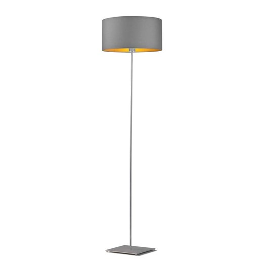 Skandynawska lampa podłogowa do sypialni SOFIA GOLD z szarym abażurem ze złotymi detalami ze sklepu Lysne w kategorii Lampy podłogowe - zdjęcie 181863609