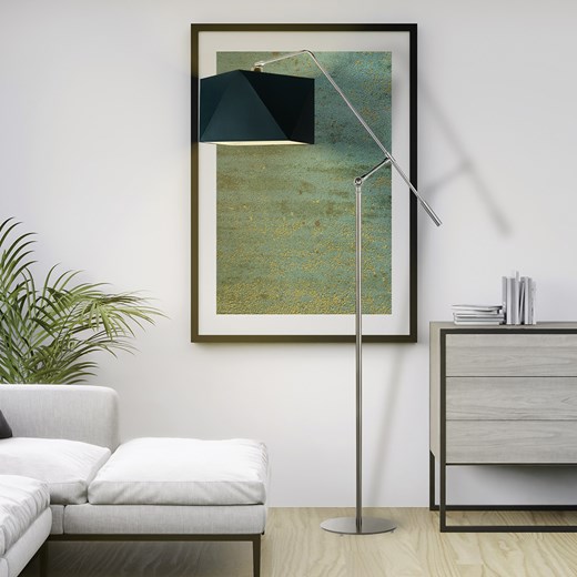 Srebrna lampa podłogowa do salonu COLMA ze sklepu Lysne w kategorii Lampy podłogowe - zdjęcie 181863919