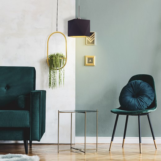 Żyrandol do salonu z diamentowym abażurem SALLO GOLD ze sklepu Lysne w kategorii Lampy wiszące - zdjęcie 181867299