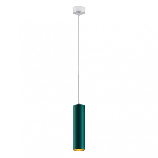 Jednopunktowa lampa wisząca BEJRUT GOLD z podłużnym kloszem w kolorze zieleni butelkowej ze sklepu Lysne w kategorii Lampy wiszące - zdjęcie 181867326