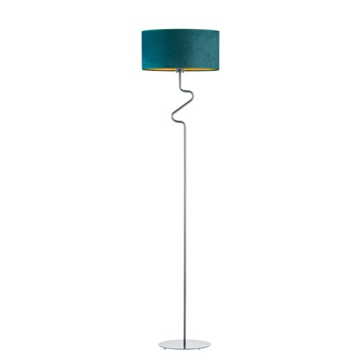 Lampa stojąca z abażurem z weluru MORONI VELUR ze sklepu Lysne w kategorii Lampy podłogowe - zdjęcie 181872206