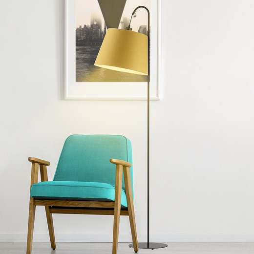 Musztardowa lampa podłogowa do salonu TALLIN ze sklepu Lysne w kategorii Lampy podłogowe - zdjęcie 181872715