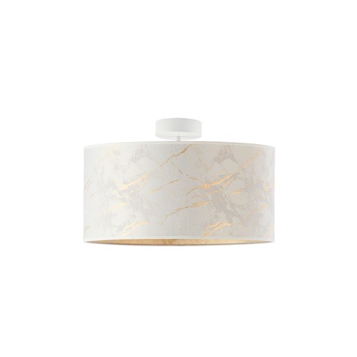 Złota lampa sufitowa do salonu WENECJA MARMUR fi - 40 cm - kolor biały ze sklepu Lysne w kategorii Lampy sufitowe - zdjęcie 181873426