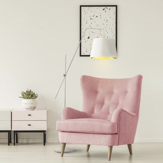 Nowoczesna lampa podłogowa do salonu VIGO GOLD z regulowanym ramieniem ze sklepu Lysne w kategorii Lampy podłogowe - zdjęcie 181874437