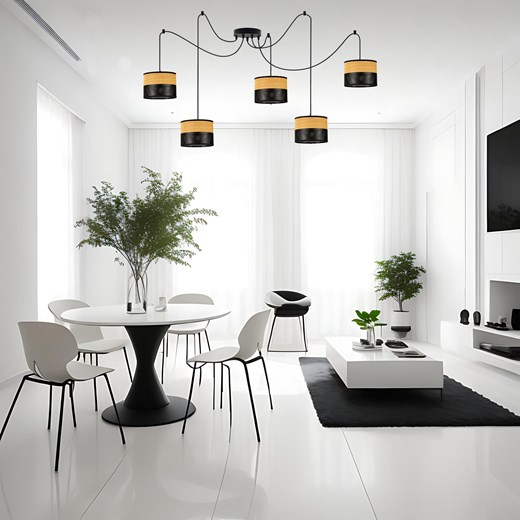Lampa wisząca 5-punktowa czarna WAIKIKI W5 DUAL ze sklepu Lysne w kategorii Lampy wiszące - zdjęcie 181875235