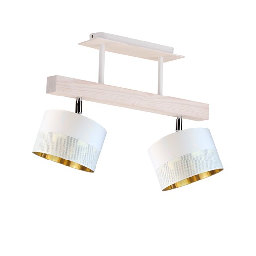 Elegancki drewniany plafon sufitowy w kolorze białym EPIR GLAM z regulacją kąta padania światła ze sklepu Lysne w kategorii Lampy wiszące - zdjęcie 181875326