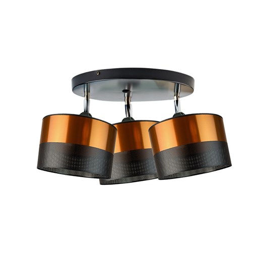 Czarna lampa sufitowa 3-punktowa regulowana na okrągłym stelażu DAKOTA GLAM ze sklepu Lysne w kategorii Lampy sufitowe - zdjęcie 181875497
