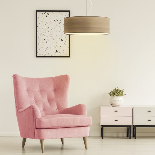 Nowoczesna lampa wisząca do salonu HAJFA ECO fi - 50 cm - kolor orzechowy ze sklepu Lysne w kategorii Lampy wiszące - zdjęcie 181877696
