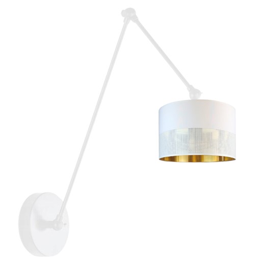 Biała lampa ścienna na wysięgniku ruchomym TESNUS GLAM ze sklepu Lysne w kategorii Lampy ścienne - zdjęcie 181877777
