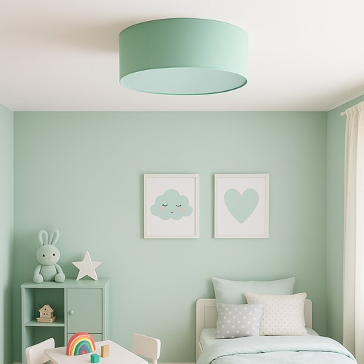 Lampa sufitowa dla dzieci w kolorze mięty DUBAJ fi - 60 cm ze sklepu Lysne w kategorii Lampy dziecięce - zdjęcie 181880739