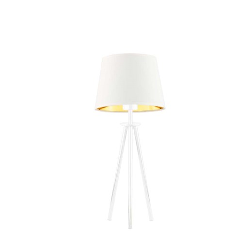 Biała lampa stołowa na 3 nogach BERGEN GOLD ze sklepu Lysne w kategorii Lampy stołowe - zdjęcie 181881076