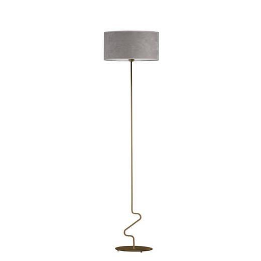 Designerka lampa stojąca z szarym abażurem JERSEY VELUR ze sklepu Lysne w kategorii Lampy podłogowe - zdjęcie 181884065