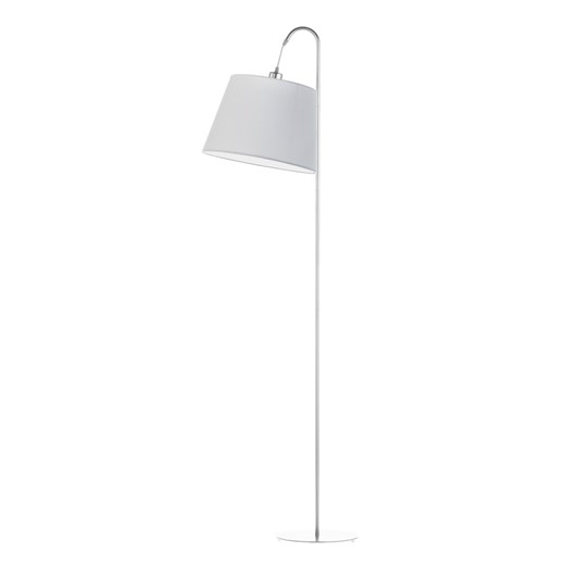 Skandynawska lampa podłogowa na chromowanym stelażu TALLIN z kloszem w kolorze jasnoszarym ze sklepu Lysne w kategorii Lampy podłogowe - zdjęcie 181884105