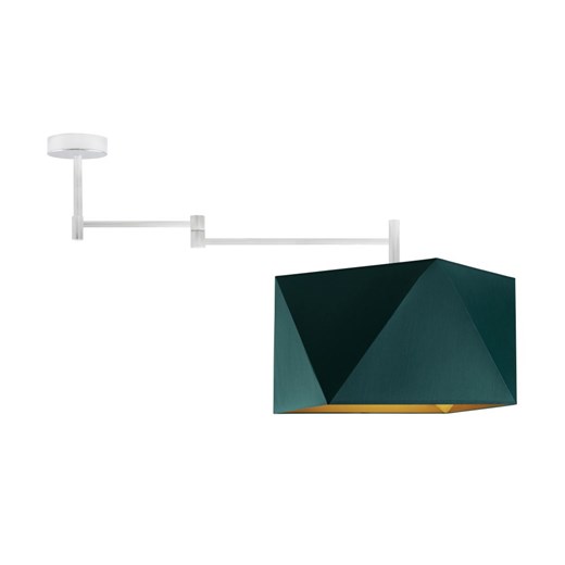 Lampa sufitowa na wysięgniku HARBIN GOLD z abażurem w kolorze zieleni butelkowej ze sklepu Lysne w kategorii Lampy sufitowe - zdjęcie 181885305