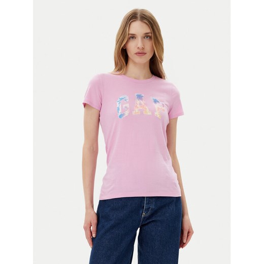 Gap T-Shirt 776775-06 Różowy Regular Fit ze sklepu MODIVO w kategorii Bluzki damskie - zdjęcie 181886535