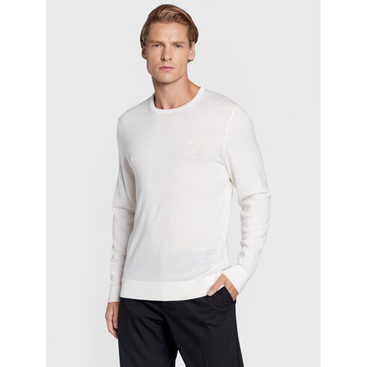 Calvin Klein Sweter Superior K10K109474 Biały Regular Fit ze sklepu MODIVO w kategorii Swetry męskie - zdjęcie 181894368