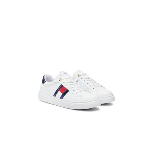 Sneakersy Tommy Hilfiger Flag Low Cut Lace-Up Sneaker T3A9-33538-1351 S Biały Tommy Hilfiger 37 eobuwie.pl