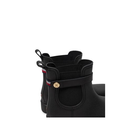 Kalosze Tommy Hilfiger Th Stud Rubberised Rainboot FW0FW08168 Czarny Tommy Hilfiger 38 eobuwie.pl