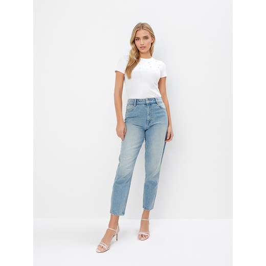 Mohito - Jeansy mom fit - niebieski ze sklepu Mohito w kategorii Jeansy damskie - zdjęcie 181910775