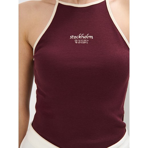 Mohito - Top z dekoltem halter - kasztanowy Mohito XS Mohito